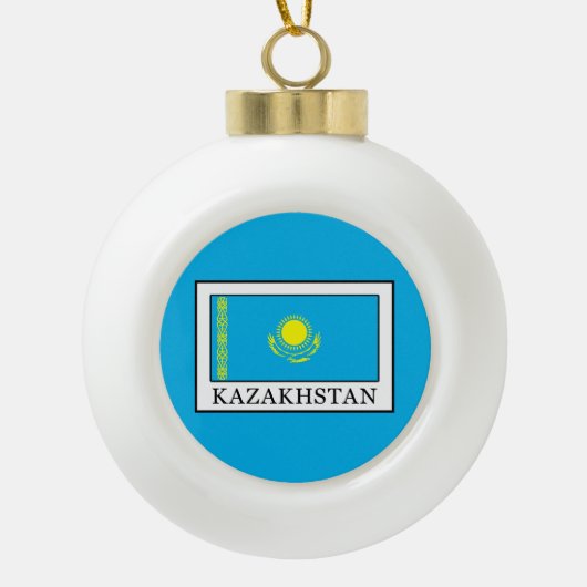 Kazachstan Keramische Bal Ornament (Voorkant)