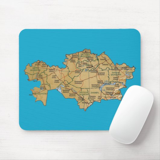 Kazachstan Map Mousepad Muismat (Met muis)