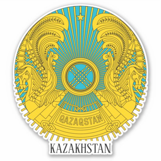 Kazachstan National Emblem Patriotic Sticker (Voorkant)