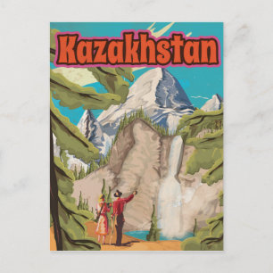 Kazachstan Oude Reisposter Briefkaart