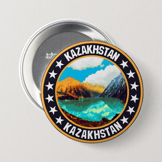 Kazachstan Ronde Button 7,6 Cm (Voorkant /achterkant)