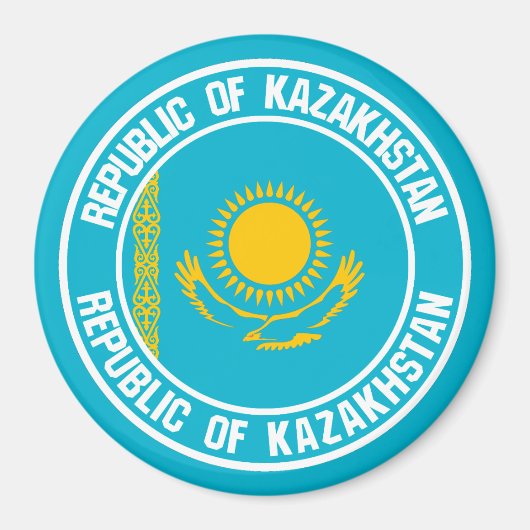 Kazachstan Round Emblem Magneet (Voorkant)