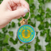 Kazachstan Round Emblem Sleutelhanger (Hand)