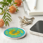 Kazachstan Round Emblem Sleutelhanger (Zijkant)