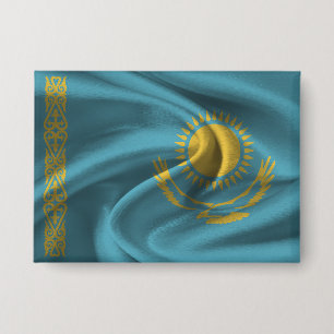 Kazachstan Vlag Knop Button