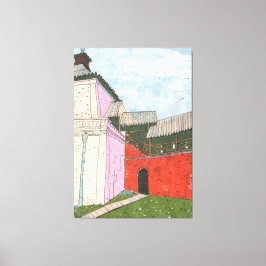 Kazan Kremlin Old Fortress Cityscape Collage Art Canvas Afdruk