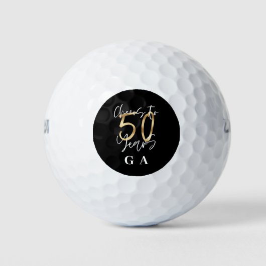 kazen tot 50 jaar modern zwart en goud golfballen (Voorkant)