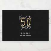 kazen tot 50 jaar modern zwart en goud likeurfles etiket (Enkel label)