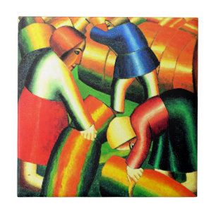 Kazimir Malevich--De Oogst Binnenhalen, Tegeltje