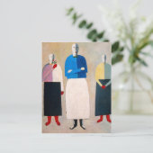 Kazimir Malevich - Drie meisjes Briefkaart (Staand voorkant)