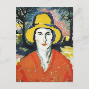 Kazimir Malevich - Portret van Vrouw in Geel Pet Briefkaart