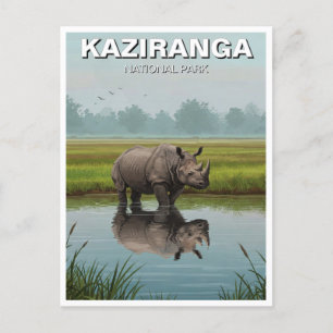 Kaziranga Nationaal Park Assam India Reizen Briefkaart