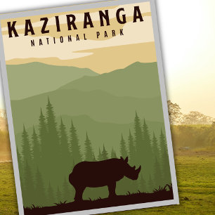 Kaziranga National Park Safari India Reizen  Briefkaart
