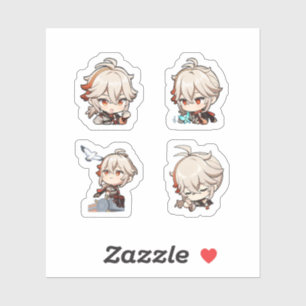 Kazuha Genshin Impact 4 stuks stickerblad Sticker