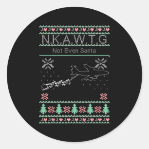Kc-135 NKAWTG Zelfs niet de Kerstman Ronde Sticker