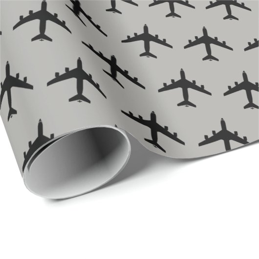 KC-135 Stratotanker Silhouette Pattern Cadeaupapier (Rol Hoek)