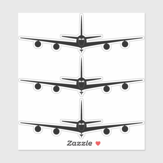 KC-135 voorzijde Uitzicht silhouet Sticker (Vel)