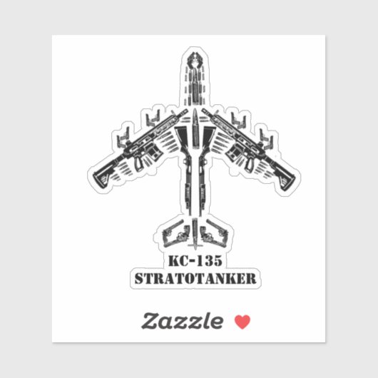 KC-135 vuurwapensilhouet Sticker (Vel)