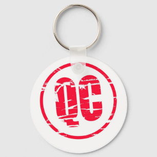 KC Kwaliteitscontrole rood rubber stempel Sleutelhanger
