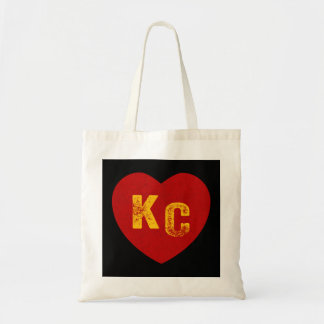 KC Rood en Geel Hart Kansas City Redyellow hart Tote Bag