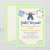 Kclothesline babyjongensdouche gepersonaliseerd kaart (Voorkant / Achterkant)