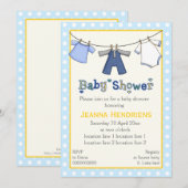 Kclothesline babyjongensdouche gepersonaliseerd kaart (Voorkant / Achterkant)