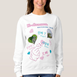 Kdrama 2 Photo Collage Koreaanse hangul typografie Trui