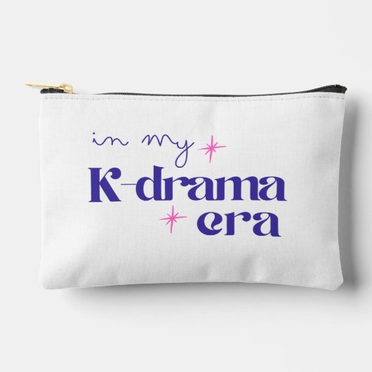 Kdrama Era Typography White Minimalistic Cosmetic Etui (Voorkant)