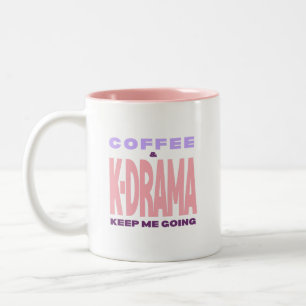 Kdrama Liefhebber Koffiemok Cadeau Roze Typografie Tweekleurige Koffiemok