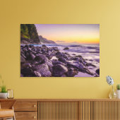 Ke’e Beach at Sunrise, Kauai, Hawaii Canvas Afdruk (Insitu (Woonkamer))