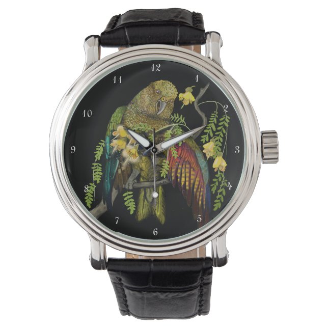 Kea New Zealand Mountain Parrot Horloge (Voorkant)