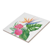 Kealoha- (wit) Hawaïaans bloemstuk Tegeltje (Zijkant)