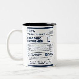 Kean MGC Care Label Graphic Design Mug Tweekleurige Koffiemok