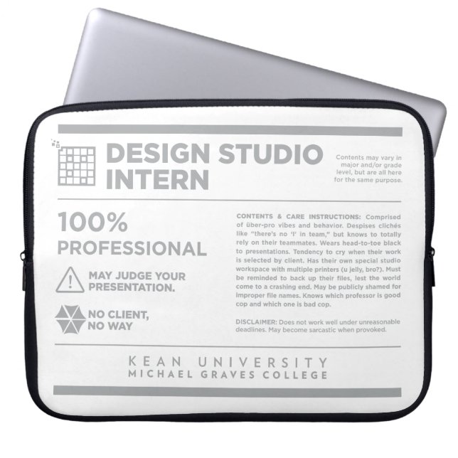 Kean MGC Design Studio Care Label Laptop Sleeve (Voorkant)