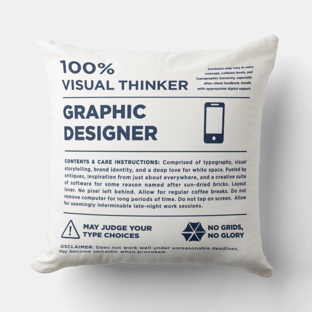 Kean MGC Graphic Design Care Label Kussen (Voorkant)