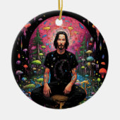 Keanu Reeves Kerst Vrede Meditatie Ornament (Voorkant)