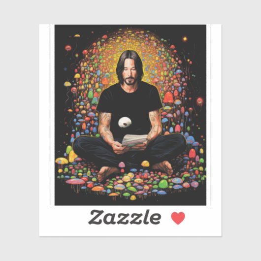 Keanu Reeves Zen Meditatie Sticker (Vel)