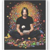 Keanu Reeves Zen Meditatie Sticker (Voorkant)