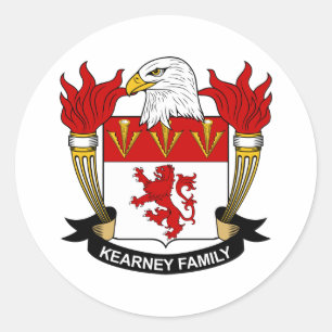 Kearney Family Crest Ronde Sticker