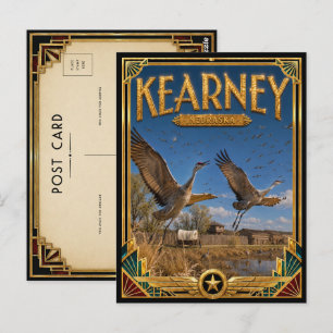 Kearney Nebraska Vintage Art Deco Gouden Tijdperk Briefkaart