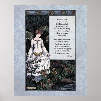 Keats "La Belle Dame" Victoriaans kunstartikel 16x Poster