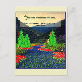 Keats quote nature scene postcard briefkaart