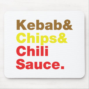 Kebab & Chips & Chilisaus. Muismat