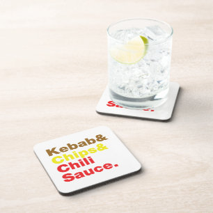 Kebab en Chips & Chili Sauce. Bier Onderzetter
