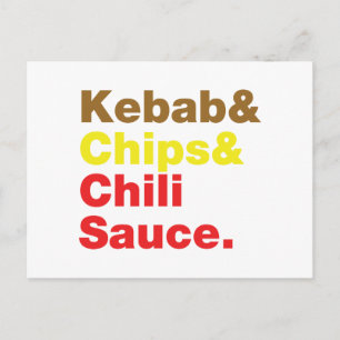 Kebab en Chips & Chili Sauce. Briefkaart