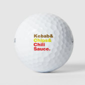 Kebab en Chips & Chili Sauce. Golfballen (Voorkant)