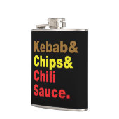 Kebab en Chips & Chili Sauce. Heupfles (Links)