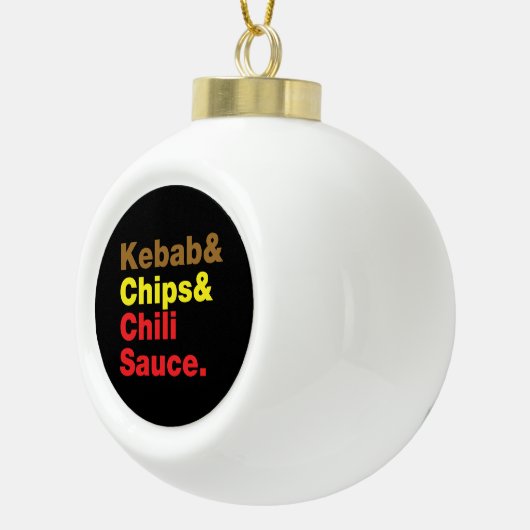 Kebab en Chips & Chili Sauce. Keramische Bal Ornament (Rechts)