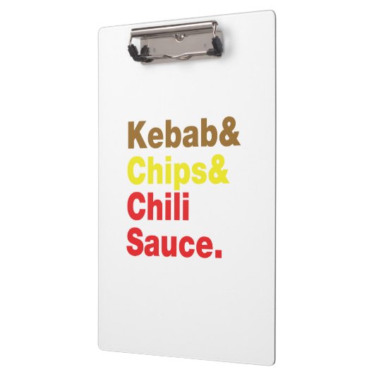 Kebab en Chips & Chili Sauce. Klembord (Links)