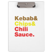 Kebab en Chips & Chili Sauce. Klembord (Voorkant)